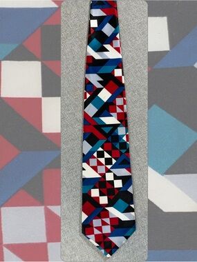 Statement Vintage Geometric Necktie Extra Long